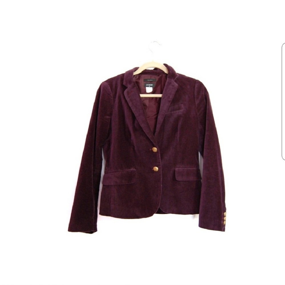 J. Crew Plum Velvet Blazer